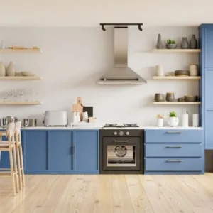 Sleek Sapphire Kitchen